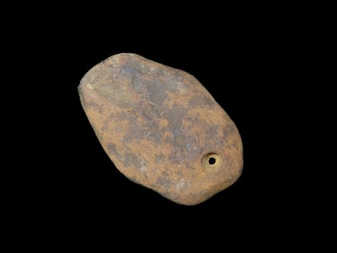 1 7/8" Drilled Stone Pendant, found in Greene Co., Illinois, Ex Dwain Pruitt Collection