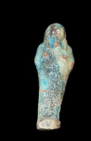 5 1/2" Authentic Ancient Faience Ushabti/Shabti, Late Kingdom