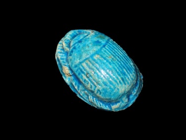 1 1/2" Ancient Authentic Faience Scarab Amulet/Pendant