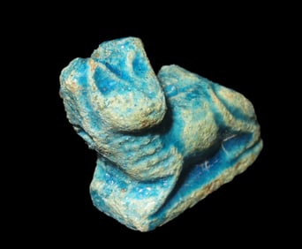 3/4" Ancient Authentic Faience Bastet Amulet/Talisman