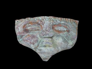 2 1/4" Pre- Columbian Copper Effigy Pendant, Motley COA, found in South America, Ex Steve Barras