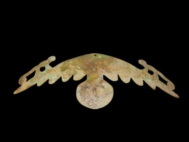 7 3/8" Pre-Columbian Copper Effigy Pendant/Breast Plate Ornament, Motley COA, found in South
