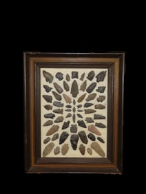 21" x 17" Nice Frame of Arrowheads out of the Michael Knobe Collection form Northeast Arkansas