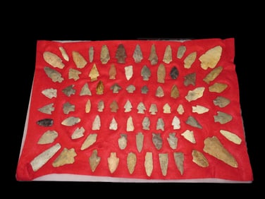 20" x 14" Nice Frame of Arrowheads out of the Michael Knobe Collection form Northeast Arkansas