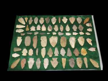 20 1/2" x 14 1/2" Nice Frame of Arrowheads out of the Michael Knobe Collection form Northeast