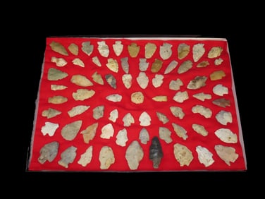 20" x 14" Nice Frame of Arrowheads out of the Michael Knobe Collection form Northeast Arkansas