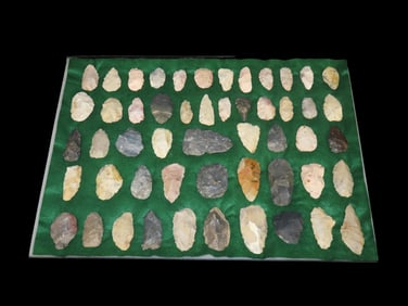 20" x 14" Nice Frame of Arrowheads out of the Michael Knobe Collection form Northeast Arkansas