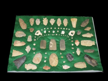 20" x 14" Nice Frame of Arrowheads out of the Michael Knobe Collection form Northeast Arkansas