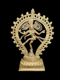 22 1/2" Antique Bronze Dancing Shiva Nataraja Statue