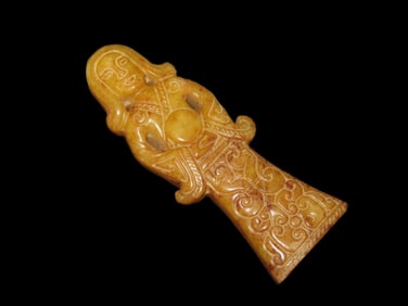 3" Hongshan Culture Hand-Carved Hetian Jade female effigy figure