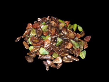 Lot of Vintage Shell beads, shades of green and brown, deep rich color and iridescence