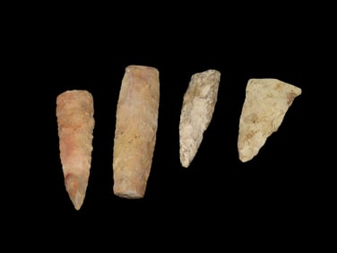 Lot of 4 Heartbreakers, found on the Reintz Farm, near Sycamore, Dekalb Co., Illinois