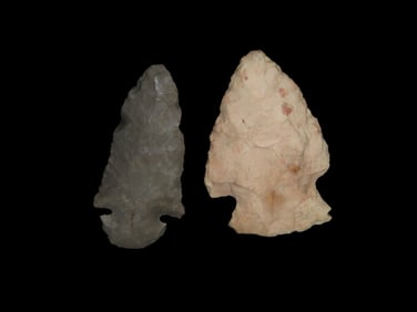 Lot of 2 pts- Dovetail (broken & glued), and Grand, found in Southeast Iowa