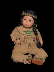 Brave & Free' Indian Porcelain Doll Signed By Artist Gregory Perillo/1992/Danbury Mint