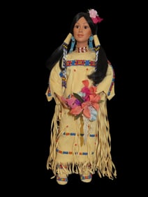 Porcelain Native American Doll Cheyenne Bride,Morning Song ,Judy Belle, 16"