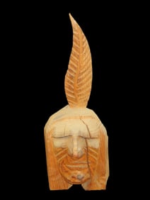 23"  Chainsaw Art of Native American Brave