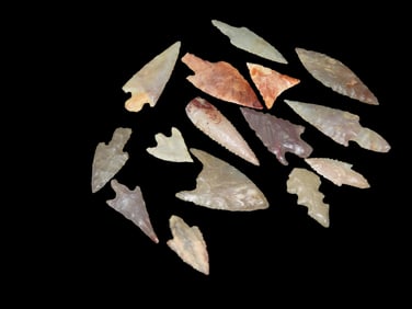 Lot of 15 Neolithic Sahara Desert Pts. 4000-6000 Years BP