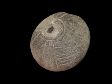 1 3/8" Large Clay Neolithic Spindle Whorl Bead, Africa