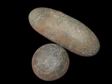 Lot of Hardstone Gameball, Pedestal, Jersey Co., IL