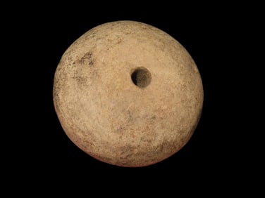 2 Large Clay Neolithic Spindle Whorl Bead, Africa