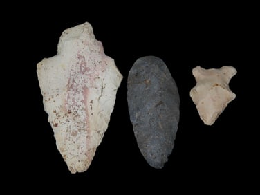 Lot of 3 Arrowheads, Lewis Co., MO