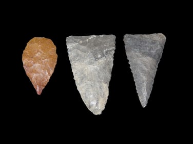 Lot of 3 Triangular Early Archaic 7000-9000 Bell Co., Texas