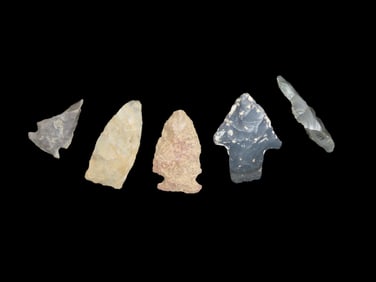 Set of Midwest Arrowheads, Ex Walt McIntire Collection