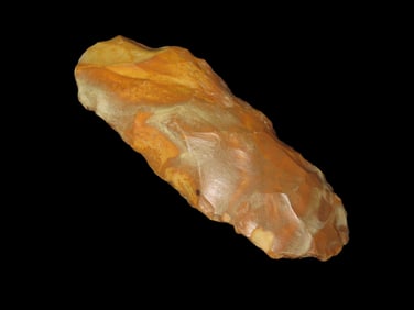 3 3/8" River Stained Flint Celt, found in St. Charles Co., Missouri