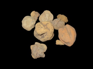 Group of Poverty Point Pottery Relics/Cooking Balls, found in Union Parish, Louisiana