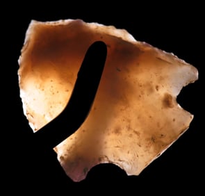 1 5/8" Eva, Highly Translucent Chert, found in Tennessee, Ex Jim Lee  Collection, sold by Jerry