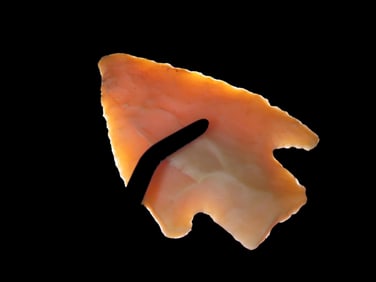 2 7/8" Pink Novaculite Smith Pt., Good ear, found in Arkansas,  Ex Jim Lee  Collection, sold by