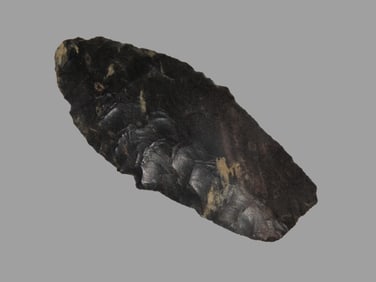 2 7/6" Paleo Stemmed Lanceolate, Bennett COA, found in Ohio, Made of Coshocton Flint