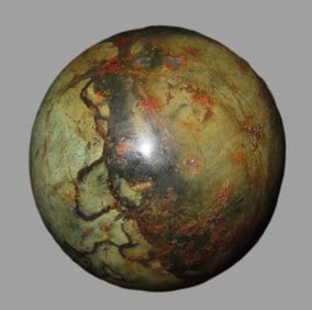 2 3/8" Jade Game Ball, Motley COA, found in South America, Ex Steve Barras Estate
