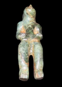 3" Pre-Columbian Jade Human Effigy Idol, Motley COA, found in South America, Ex Steve Barras Estate