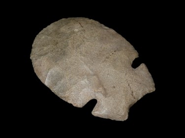 4 1/2" Notched Hoe, Motley COA, found in St. Louis Co., Missouri, Ex B.W. Stephens first collection,