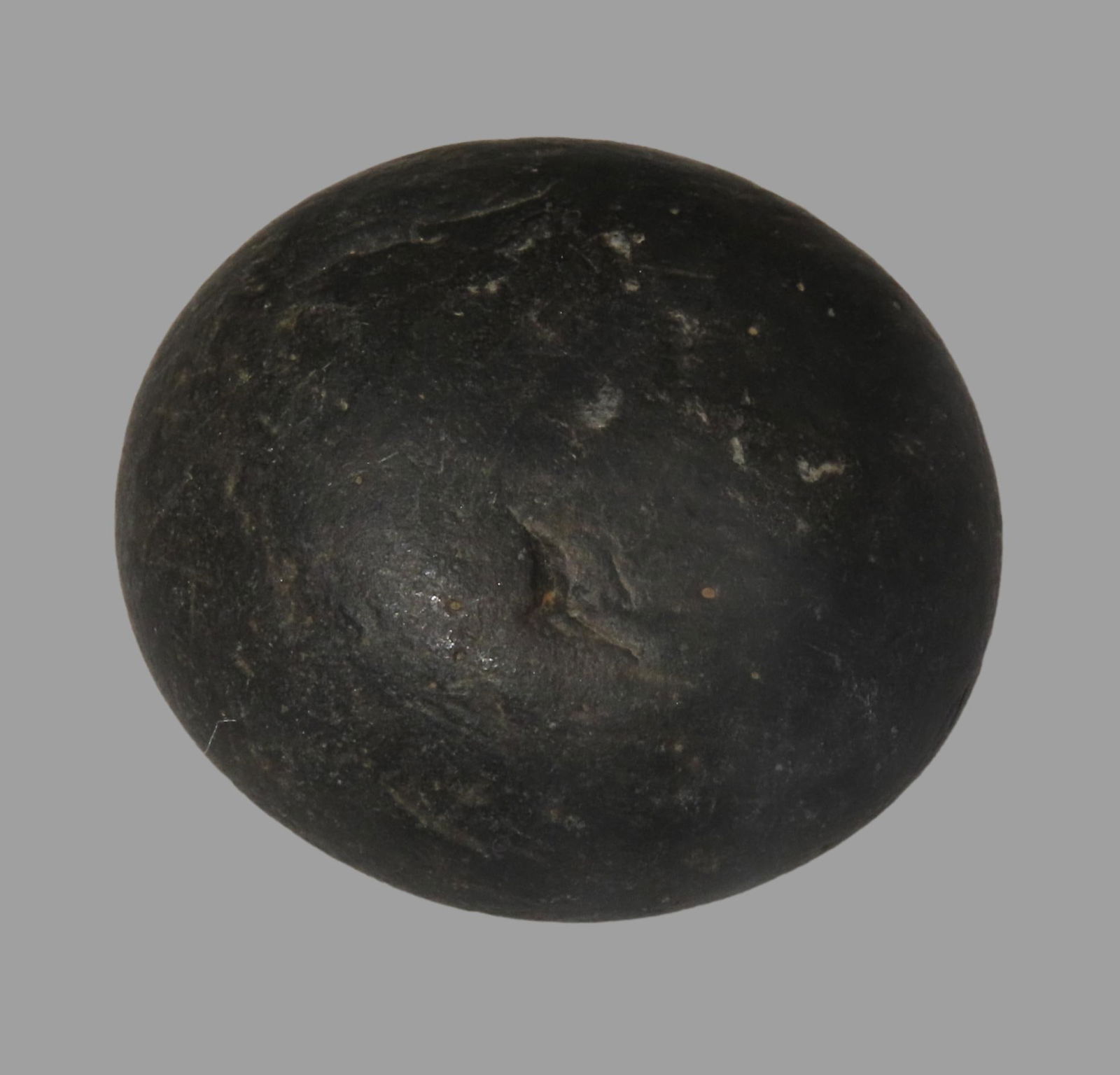 1 5/8" Cone, Made from Green Hardstone, Found in Lee Co. Iowa, Ex Breakbill Collection, Very flat (1 of 6)