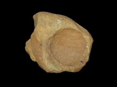 3 3/8" Stone Bowl with Nutting Dimple on Back, Field Find, Lee County Iowa