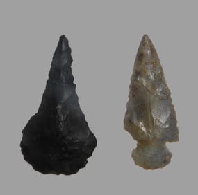 Pair of Nicely Restored Small Points out of Walt Mclntire Collection