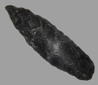 2 5/8" Cascade Obsidian, With Collector Number Found in California
