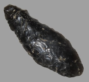 2 5/8" Cascade Obsidian, With Collector Number Found in California