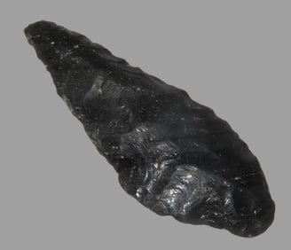 2 5/8" Cascade Obsidian, With Collector Number Found in California