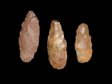 Lot of 3 Jasper Arrowheads found in California w/Collector number
