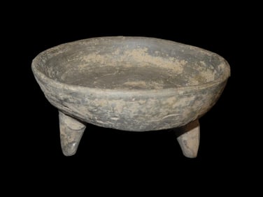 5 1/2" Dia. Pre Columbian Pottery Vessel, Tri-Pod, Mexico