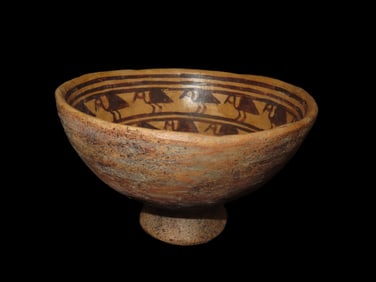 4 1/4" Tall, 6 5/8" Dia. Pre Columbian Narino Polychrome Pottery Vessel