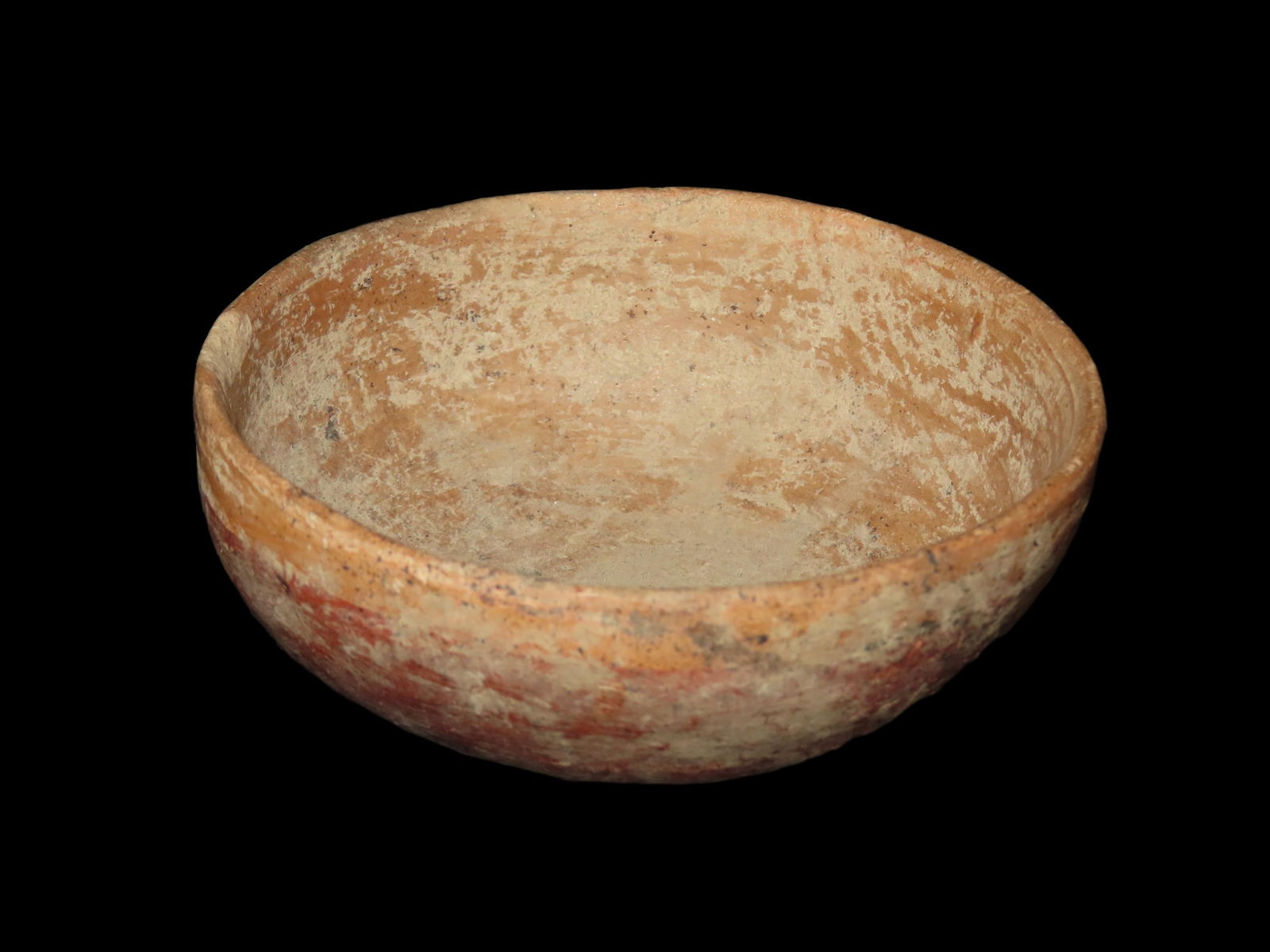 3 3/4" Dia. Red/ Tan Pre Columbian Pottery, Mexico: 3 3/4" Dia. Red/ Tan Pre Columbian Pottery, Mexico