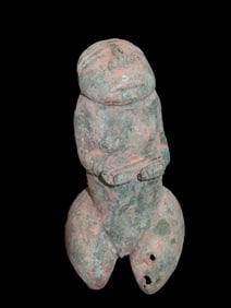 5 15/16" X 2 7/8" Pre Columbian Copper Phallic Offering Effigy, Recovered in Peru