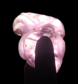 5/8" Pre Columbian Flourite Parrot Effigy Bead Pendant, From Guatemala