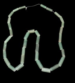 24" Incredible Pre Columbian Tairona/ Mayan Jade Bead Necklace, South America