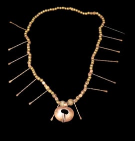 24" Pre Columbian Copper Necklace, From Brazil