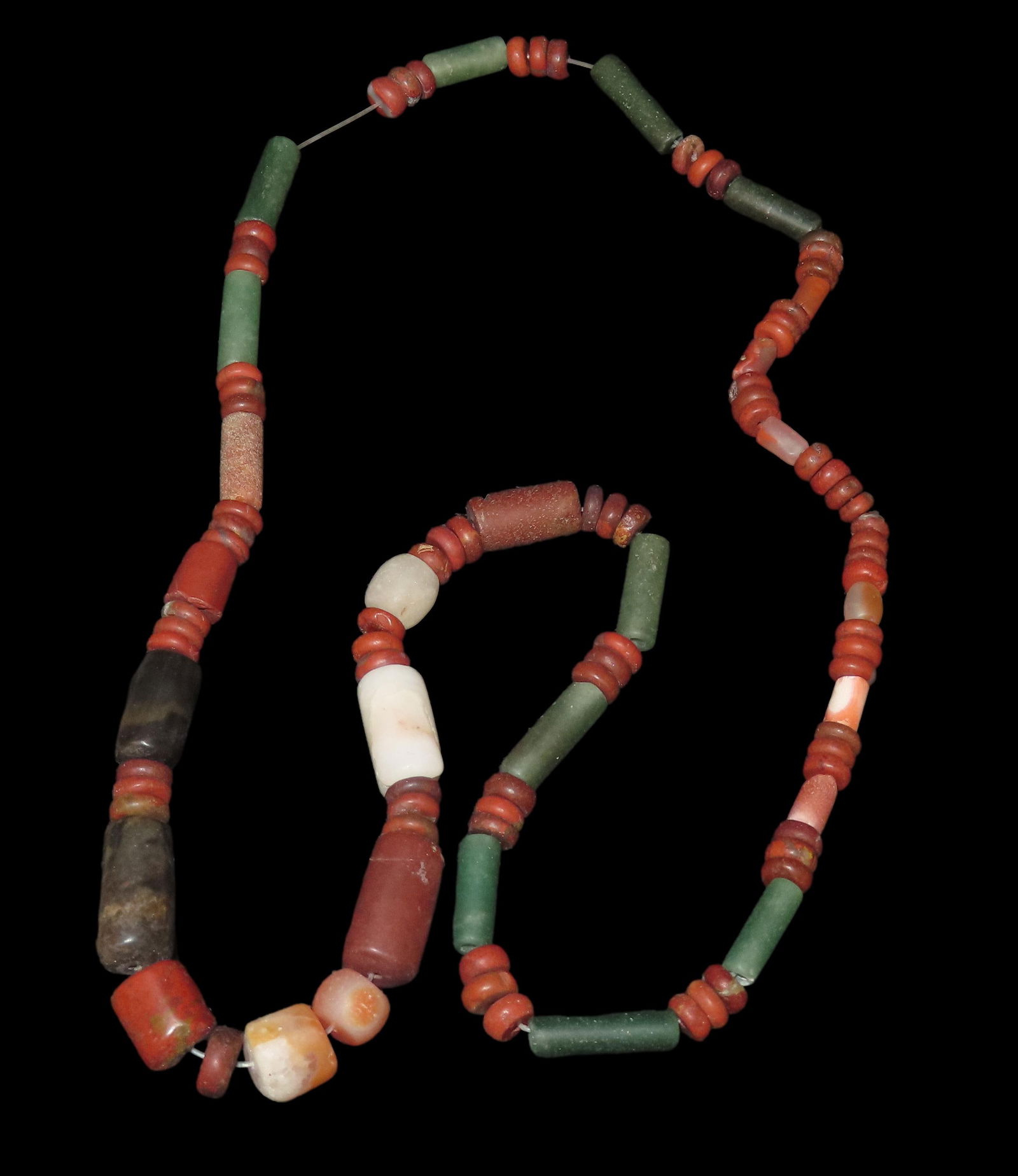 24" Incredible Pre Columbian Tairona Quartz & Jade Bead Necklace, South America (1 of 7)